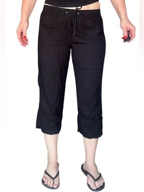 Marrakesh black cropped wide leg pants